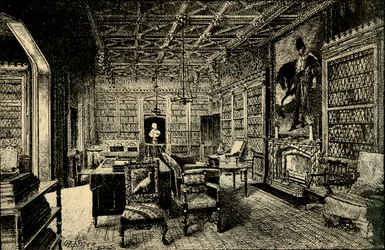 Biblioteket i Abbotsford, 1882.