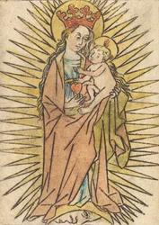 Madonnan och barnet med ett päron, ca. 14401460.