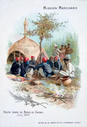 Marchand-expeditionen: vila i Bahr-el-Gazal, Sudan, juni 1897