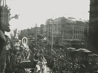 Mardi Gras-paraden på Canal Street, New Orleans, USA, 1895.