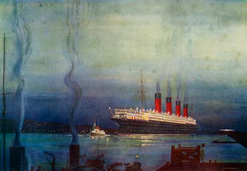 Mauretania i Cherbourg, omkring 1930