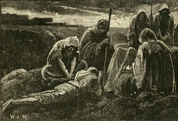 Männen från Jabesh sörjer över Sauls och Jonathans grav, 1890.
