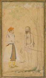 Mughalprinsen Parvez och en helig man, ca. 1610.