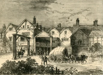The Old Tabard Inn, i det sjuttonde århundradet, c1878.