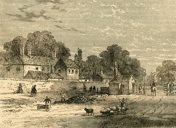 The Old Turnpike, Kensington, 1820, c1876.
