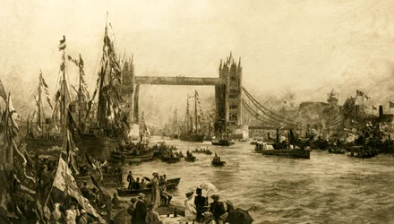Invigningsceremonin för Tower Bridge, c1894.