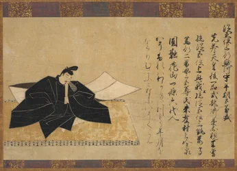 Poeten Taira No Kanemore dog 990 e.Kr., 1200-talet.
