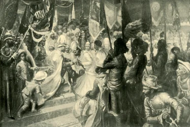 Prinsen av Wales utdelar orden av Indiens stjärna i Calcutta, 1901.