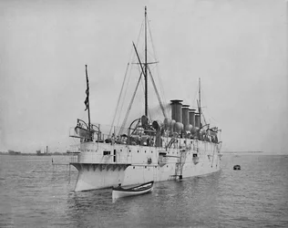 Den skyddade kryssaren Columbia., c1897.