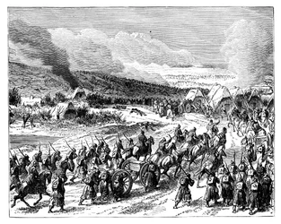 Preussarna stormar Duppels skansar, 18 april 1864, sent 1800-tal