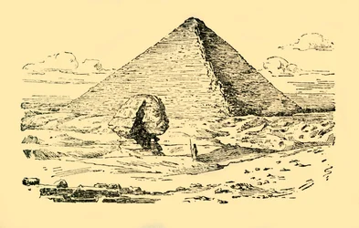 Pyramidgraven av kung Khufu och den stora sfinxen i Gizeh, Egypten, c1930.