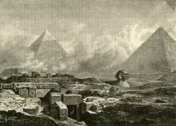 Pyramiderna och sfinxen, 1890.
