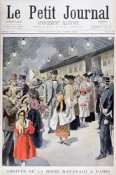 Drottningen av Madagaskar Ranavalo anländer till Paris 1901