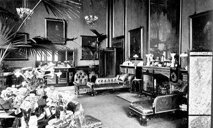 Den röda salongen i Speakers House, Palace of Westminster, London, c1905
