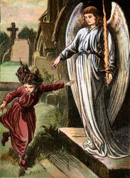 De röda skorna, saga av Hans Christian Andersen, c1880