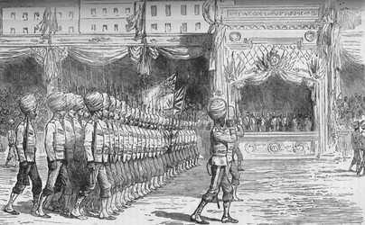 The Review at Cairo: March Past of the Beloochees, c1880