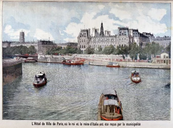 Floden Seine och Hotel de Ville, Paris, 1903