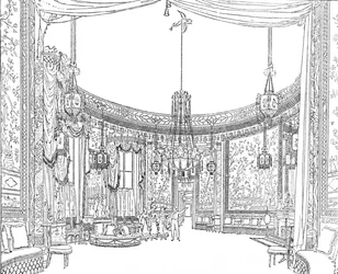 The Saloon, ca 1820. Ur Nashs Illustrationer, 1939