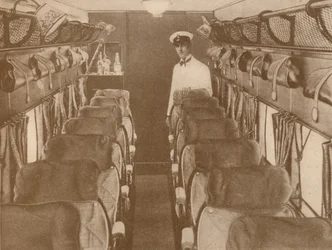 Salongen av ett London-Paris flygplan, 1927