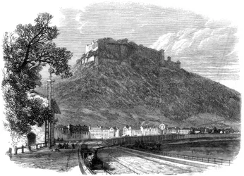 Den saxiska fästningen Konigstein, vid floden Elbe, nära Dresden, Tyskland, 1866
