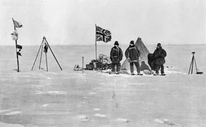 Shackleton-lägret, Antarktis, juldagen, 1908