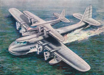 Det korta Mayo Composite-flygplanet, 1938.