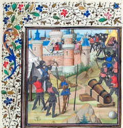 Belägringen av Antiokia. Miniatyr från Historia av William av Tyrus, 1460-talet