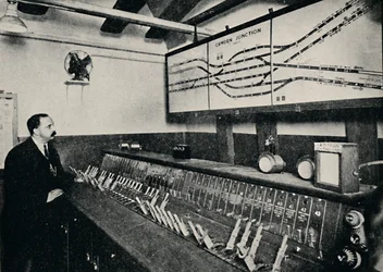 Signalboxen vid en tunnelbanekorsning, 1926