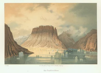 Teufelsschloss i Kejser Franz Joseph Fjord. Den andra tyska nordpolära expeditionen till Arkten