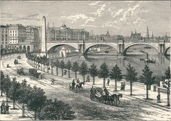 Themsen Embankment, visar Cleopatras Needle, 1896