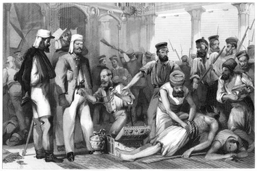 Times-korrespondent tittar på plundringen av Kaiser Bagh, 1858, c1860