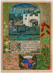 Towern i London med London Bridge, c1500, c1901