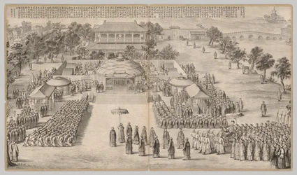 Segerbanketten: från Battle Scenes of the Quelling of Rebellions..., ca. 1765-1774, dikt daterad 1