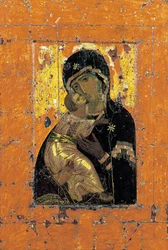 Vladimirs Gudsmoder, bysantinsk ikon, tidigt 1100-tal