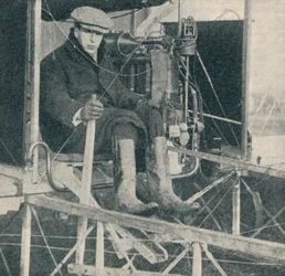 Flygplanet som gjorde den första flygningen på en cirkulär mil i Storbritannien, c1909 c1937