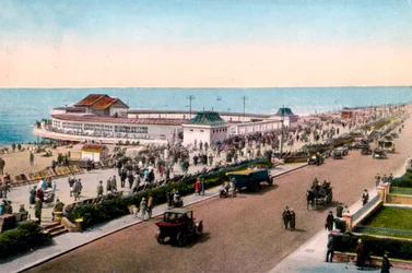 Musikläktaren och strandpromenaden, Worthing, West Sussex, tidigt 1900-tal