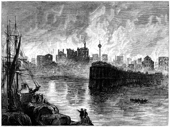 Brännandet av Chicago, Illinois, USA, 1871 c1880