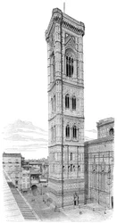 Campanile av basilikan Santa Maria del Fiore, Florens, Italien, 1882