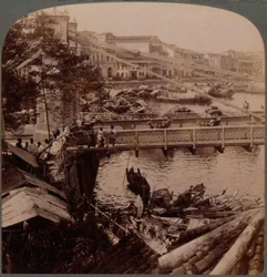 Trafikens centrum - Singapore River och Kavanagh Bridge, från Surveyors kontor, Singapore, 19