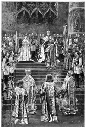 Kröningen av kejsar Alexander III och kejsarinnan Maria Fjodorovna, 1883, sent 1800-tal
