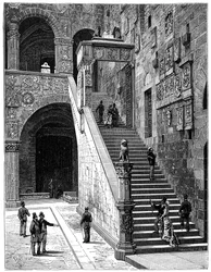 Innergården i Bargello, Florens, Italien, 1882
