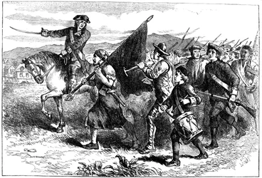 Folkmassan på Springfield med den svarta flaggan, c1776-1781 c1880