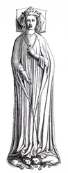 Bilden av Eleanor av Kastilien belägen i Westminster Abbey.