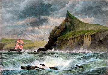 Ingången till Fowey Harbour, Cornwall, 1800-talet
