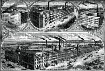 Singer Manufacturing Companys fabriker, c1880
