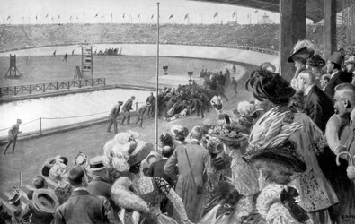 Avslutningen på maraton, olympiska spelen, London, 1908, c1920
