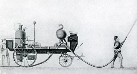 Den första ångbrandbilen, c1830