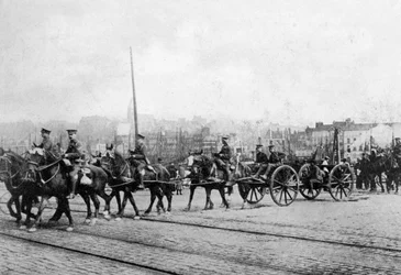 De första enheterna av den brittiska expeditionsstyrkan i Boulogne, norra Frankrike, 1914 1920