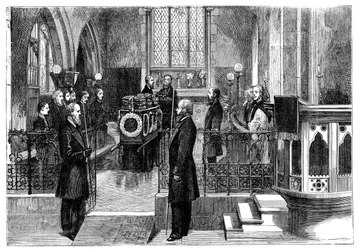 Benjamin Disraelis begravning 1804-1881, brittisk premiärminister, sent 1800-tal