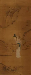 Gudinnan Magu med en korg med blommor, Qingdynastin 1645-1911